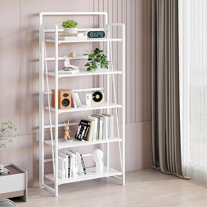 BHG No Assembly Folding Bookshelf for Living Room,Collapsible Book Shelf for Home Office, Portable Bookcase Storage Organizer Rack Shelves