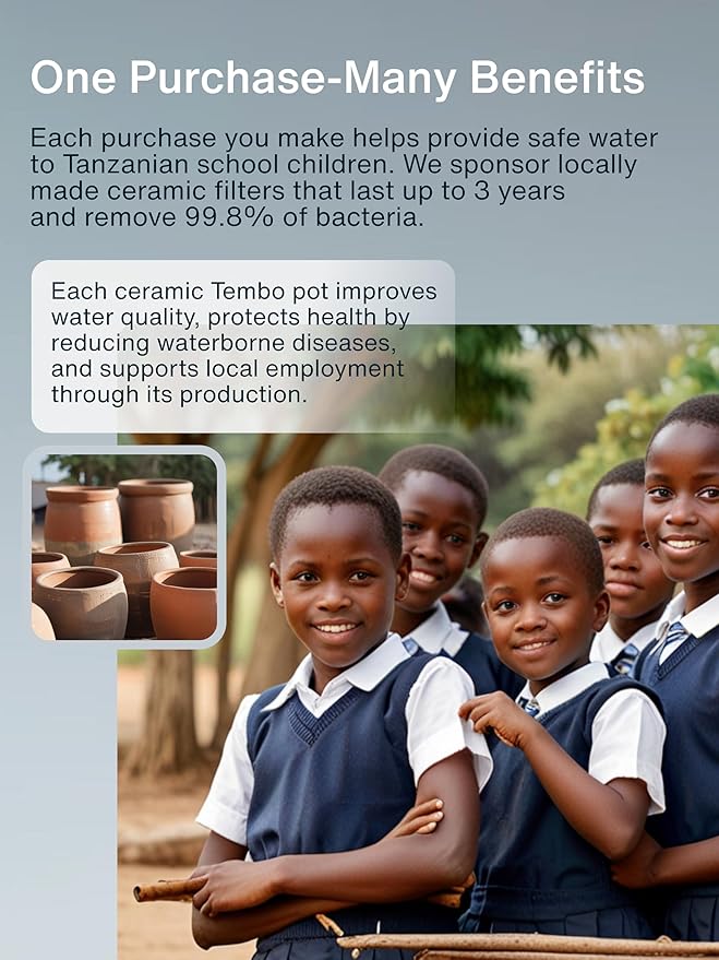 Filteroo® Superoo Countertop Gravity Water Filter System - 3.17 Gal/12L | 304 Stainless Steel | 2 Carbon Filters | NSF/ANSI Tested Gravity-Fed Water Purifier | Remove Bacterias & Heavy Metals