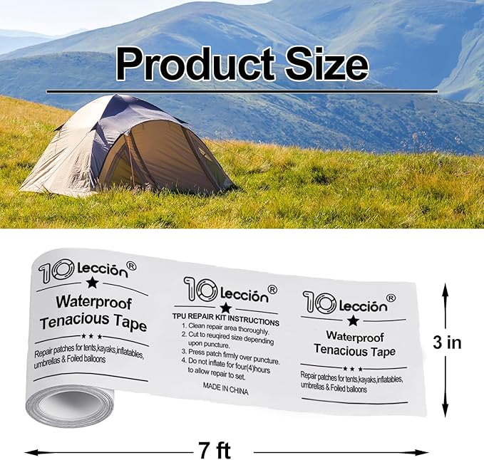 3 in x 7 ft Roll TPU Pool Patch Repair Kit for Air Mattress, Swimming Pool, Bounce House, Tent, Canvas, Canopy, Pool Floats, Tubes Air Bed and Inflatable Toys