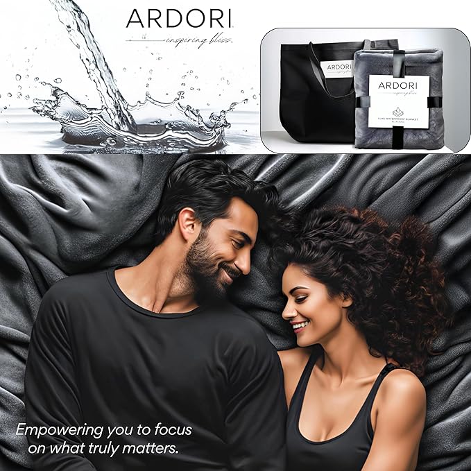 Waterproof Blanket King Size (Gray, 82x82") Absorbent, Leakproof Fleece Protector for Bed, Couch - Water Proof and Stain Resistant, Plush Throw Blankets, Moisture Repellant Top Cover, Sherpa Throws