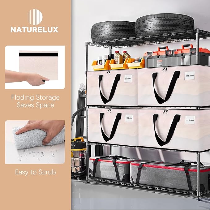 Heavy Duty Moving Bags - Extra Large Packing Bags and Storage Totes, Collapsible and Foldable Option for Moving and Storage, Clear, 93 L - 12 Pack