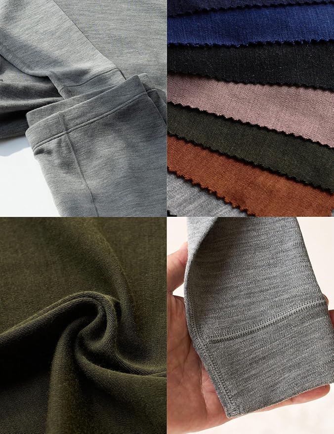 LAPASA Womens 100% Merino Wool Base Layer Set Lightweight & Midweight Thermal Underwear Long John Top & Bottom Warm L58/L91