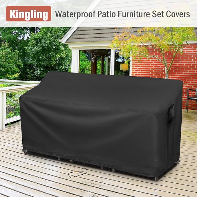 Kingling Patio Furniture Covers for 3 Piece Patio Chairs Set, Outdoor Furniture Cover Waterproof Wicker Chairs Cover - 75"L X32"W X31"H