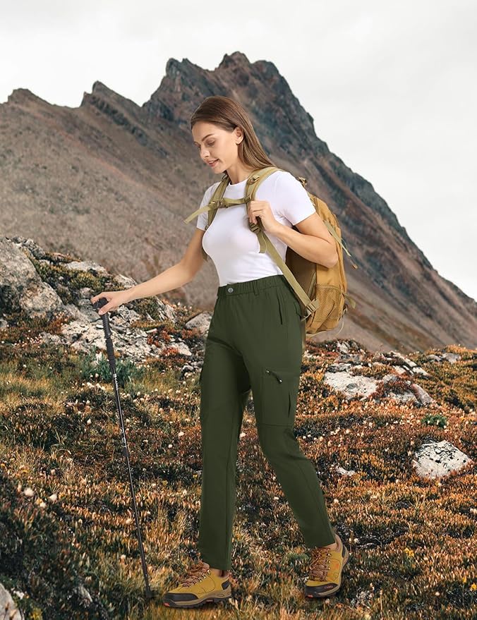 TBMPOY Women's Hiking Cargo Pants Lightweight Water Resistant Quick Dry Fishing Camping Travel Work Pant with 6 Pockets