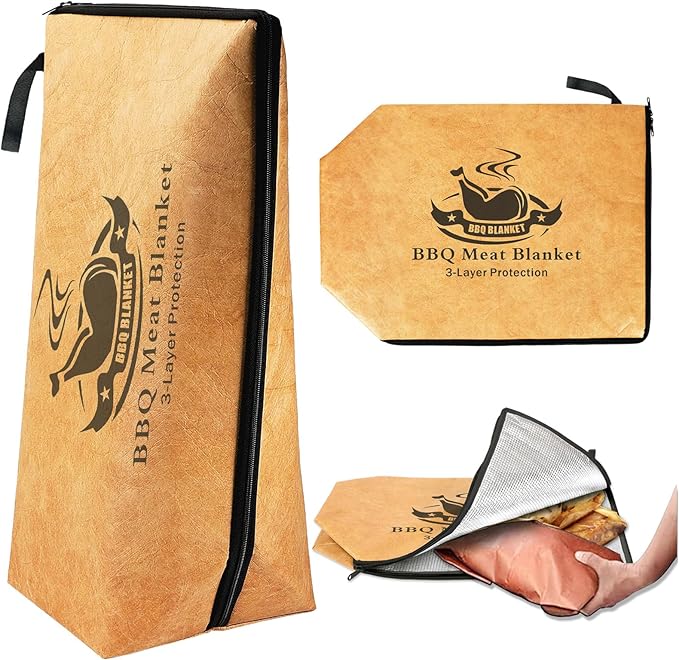 BBQ Blanket,Insulated BBQ Meat Blanket Bag, Reusable Smoked Grilled Meat Insulated Rest Bag,Can Handle any Chest, Pork, Steak, Chicken Wings-Great for Tailgating-BBQ blanket (regular 22 inches)