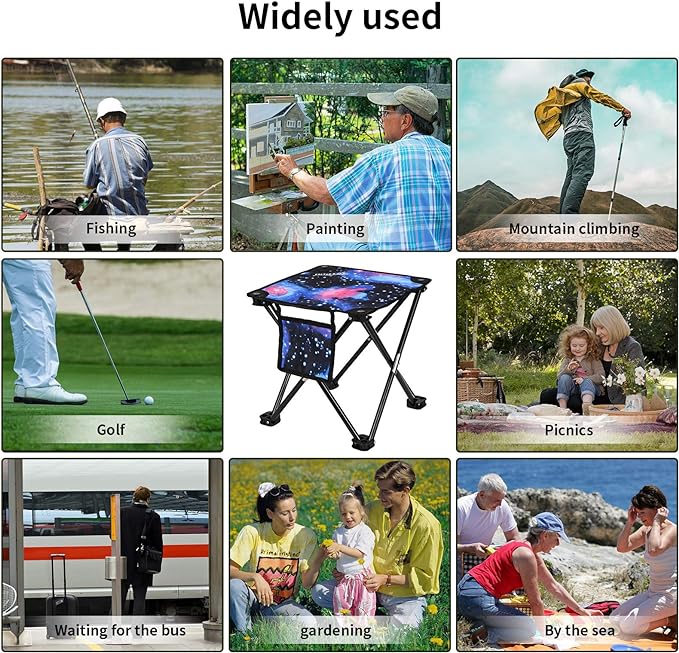 Roptat 2 Pack Camping Stool,Portable Folding Compact Lightweight Stool Seat for Camping Fishing Hiking Gardening Outdoor Walking Backpacking Travelling and Beach with Carry Bag