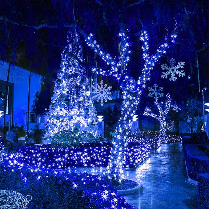 suddus 33ft 100 LED Outdoor String Lights, Blue Fairy Lights Battery Operated with Remote, Led Twinkle Lights for Bedroom, Backyard, Wedding, Tree, Mason Jar, Wall, Centerpiece, Christmas