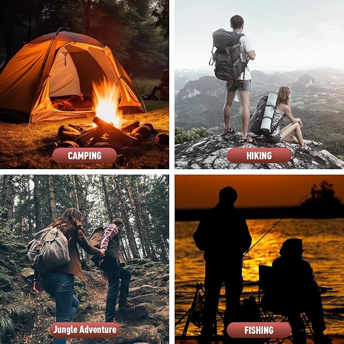 BBTO Striker Scraper Ferrocerium Rod Scraper Steel Ferrocerium Rod Striker Flint Fire Starter with Keychain Ring for Survival Drilled, Emergency, Camping, Backpacking, Hiking, Bush-Craft