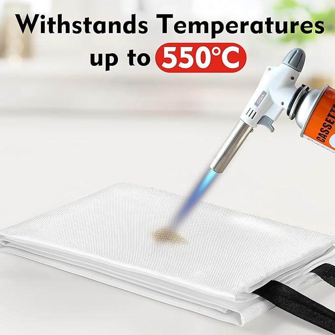 Fire Blanket,Fire Blankets Emergency for Home,39.4"x39.4" Emergency Fire Blanket for Kitchen Office School Warehouse Car Camping Grill Fireplace. (1 Pack)