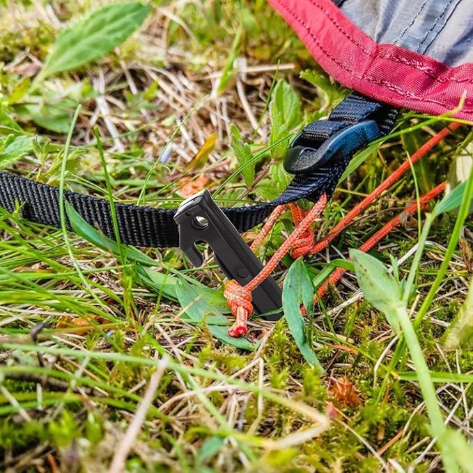 50 Pack Plastic Tent Stakes 9 Inch, Heavy Duty Tent Pegs Garden Landscape Stakes, Spike Hook Canopy Stakes for Camping Gardening Backpacking Outdoor Lawn Tarp (Black)