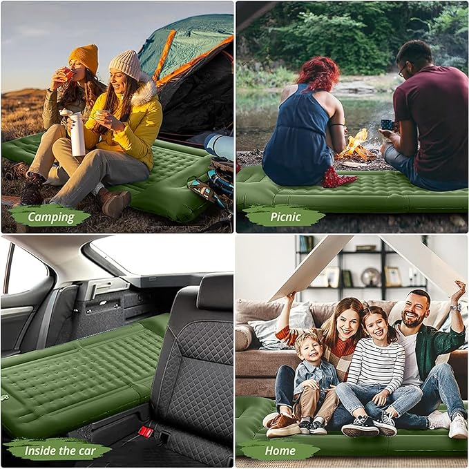 78in x 29in x 5in Camping Sleeping Pad, Upgraded Durable Waterproof Compact Traveling Air Mattress, Built-in Foot Pump, Ultralight Inflatable Sleeping Mat for Backpacking, Hiking