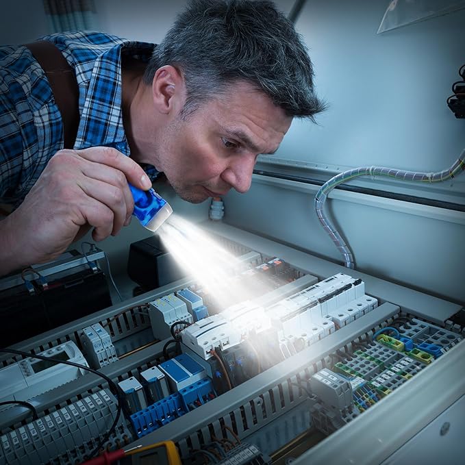 Treela 36 Pcs Hand Crank Flashlights Operation Christmas Items Bulk Squeeze Flashlight No Battery Required Torchlight 3 Powered Charging for Emergency(Blue)