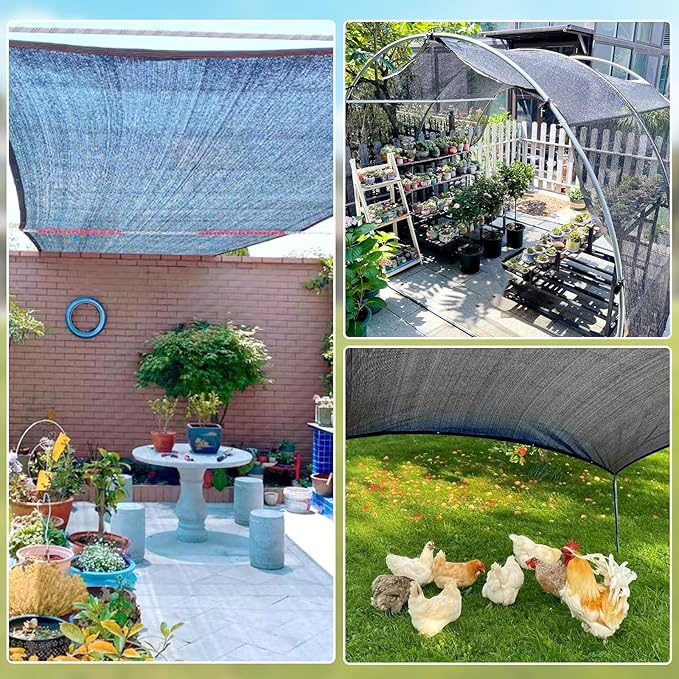 50% Shade Cloth, 6.5x16.5FT Sun Shade Cover Net Mesh Tarp with Grommets for Greenhouse, Plant, Garden, Patio, Pergola, Sun Shade Canopy Black