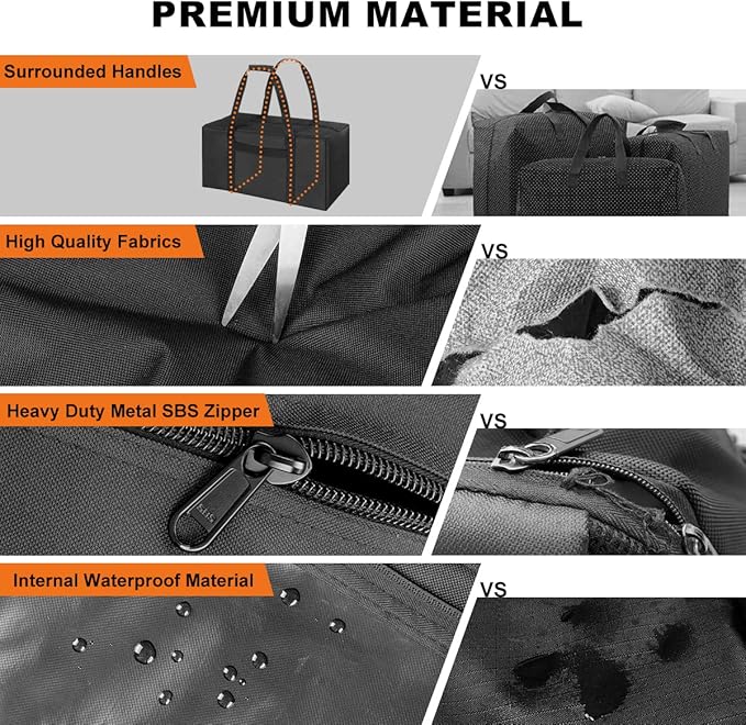 COOLBEBE 24" Sports Duffle Bag - 53L Travel Duffel Tote Bag with Upgrade Zipper Weekender Overnight, Sturdy & Water Resistant Camping duffle (2Pack Black)