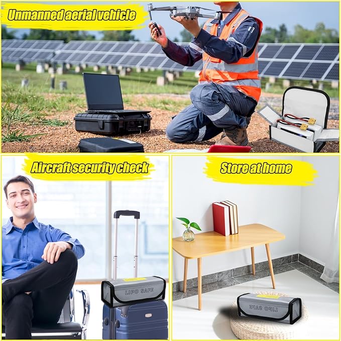 2PCS Lipo Battery Safe Bag, Fireproof Protection, Explosion-Proof, Battery Safety Guard Case, Charge Protection Bag, 18.5 x 7.5 x 6 cm