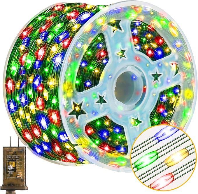 KNONEW 400FT Outdoor Christmas Fairy Lights Plug in,1200 LED String Lights Outdoor Waterproof 8 Modes Memory Times for Wedding Bedroom Walls Garden Trees Decoration(Multicolor)