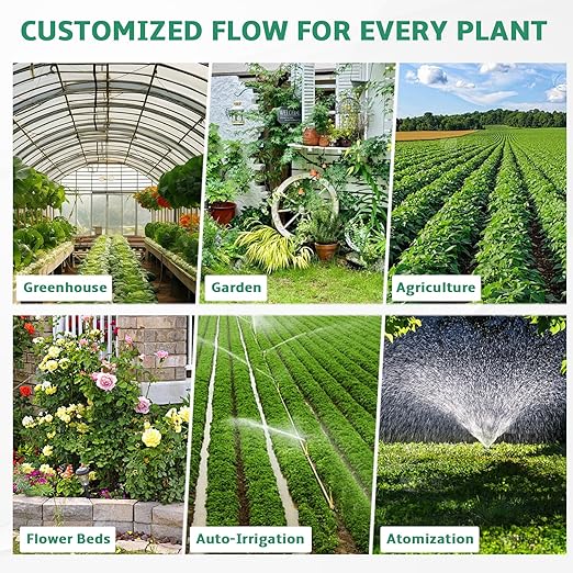 240FT Drip Irrigation System for Garden 2025 New Drip Irrigation Parts Automatic Garden Watering System with 1/2 1/4 Irrigation Tubing, Quick-Connect 1/4 inch Fittings,3 Types of Drip Emitters