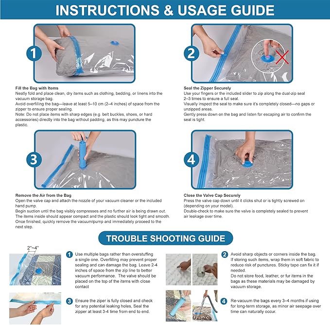 4 Pack XXL Jumbo Vacuum Storage Bags, Extra Large Vacuum Seal Bags for Comforters, Bedding, Blanket Storage, Giant Space Saver Bags for Huge Stuffed Toy(47.2x35 in)