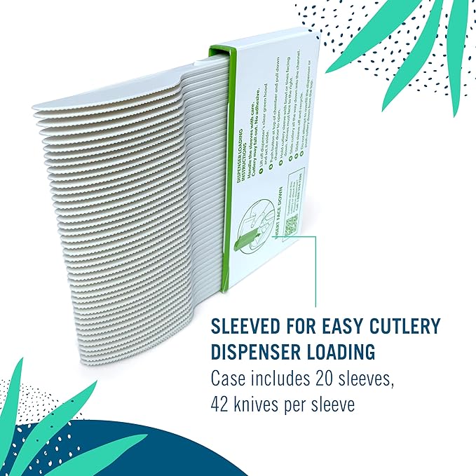 Preserve Compostable Knives, Made in USA, Medium Weight Cutlery, White, 840 Count