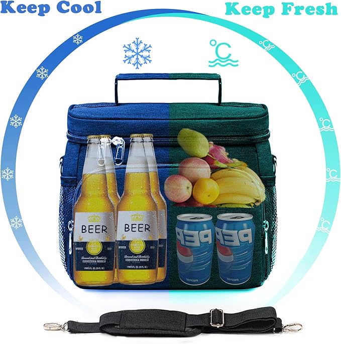 TuErcao Insulated Cooler Bag 6/24 Can Collapsible Leakproof Soft Sided Cooler for Car, Portable Foldable Small Ice Chest for Beach Camping Picnic Travel, 5/15qt Lunch Box for Men Work