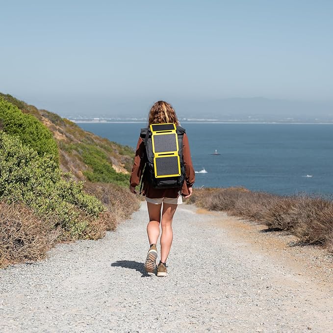 SunJack – 15 Watt Foldable Solar Panel, ETFE Monocrystalline Portable Solar Panel with USB-C and USB-A, IP67 Waterproof Solar Panels for Camping, Backpacking, Hiking and Travel