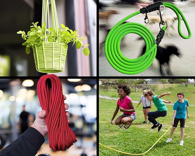 1/4" ParaMax Paracord 100 ft – 1000 lb Type IV Rope for Dog Leashes, Camping, Kayak Anchor - Made in USA - Neon Yellow