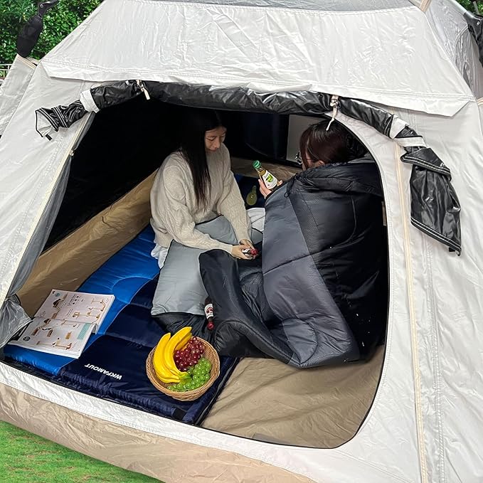 XL 10 Degree Sleeping Bags Waterproof for Adults 350GSM Machine Washable with Compression Sack for 3-4 Season Camping Outdoor