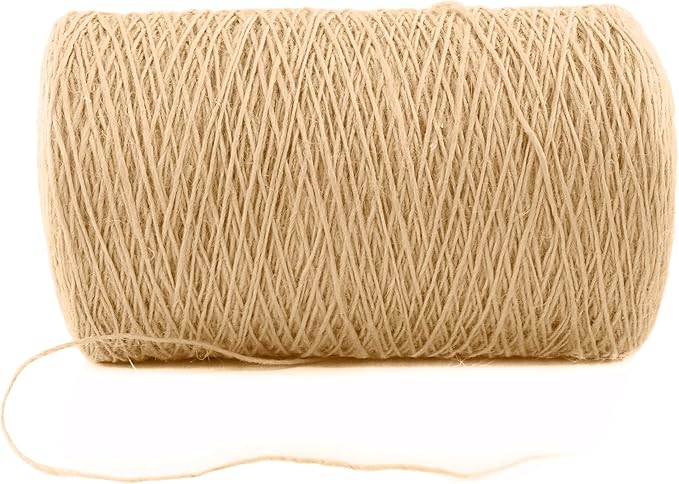 1.5mm x 1500 Feet Natural Jute Rope, Twine for Gardening Tomato Climbing Plant Tie Floristry Crafts Gift Wrapping Packing Decor