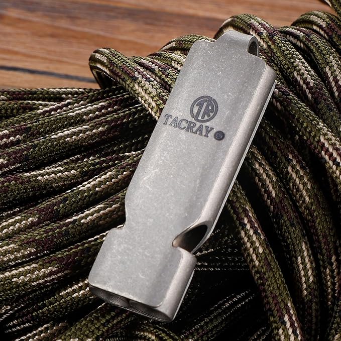 TACRAY Emergency Whistles Lifeguard Safety Whistle with Neck Chain and Keychain for Outdoor Camping Hiking