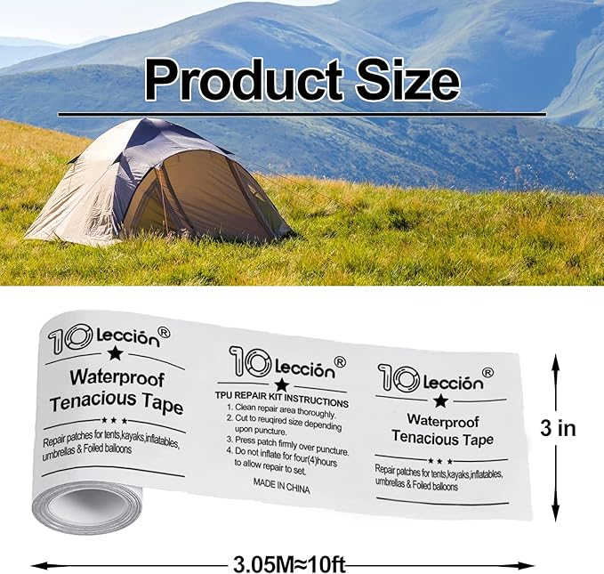 TPU Pool Patch Repair Kit for Air Mattress, Swimming Pool, Bounce House, Tent, Canvas, Canopy, Pool Floats, Tubes Air Bed and Inflatable Toys (3 in x 10 ft)