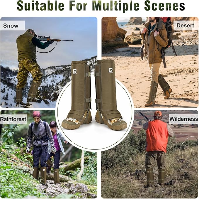 Snake Guard Chaps Snake Gaiters Snake Bite Protection Waterproof for Lower Legs Snake Bite Prevention Snake Guards with Adjustable Size for Preventing Thorns/Branches/Sharp Objects