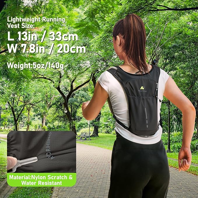 N NEVO RHINO Running Vest, Lightweight Hydration Vest, Insulated Water Backpack with 1.5L Water Bladder for Hiking, Trail, Running,Marathons,Cycling