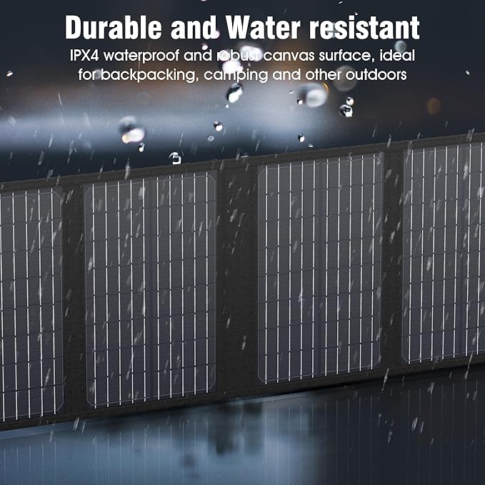 Portable Solar Panel Charger 40W Foldable Solar Panel for Portable Power Station, iPhone, iPad, Laptop, Camping Solar Panels with USB QC 3.0/USB C/18V DC, Solar Panels for Camping Outdoor Van RV Trip