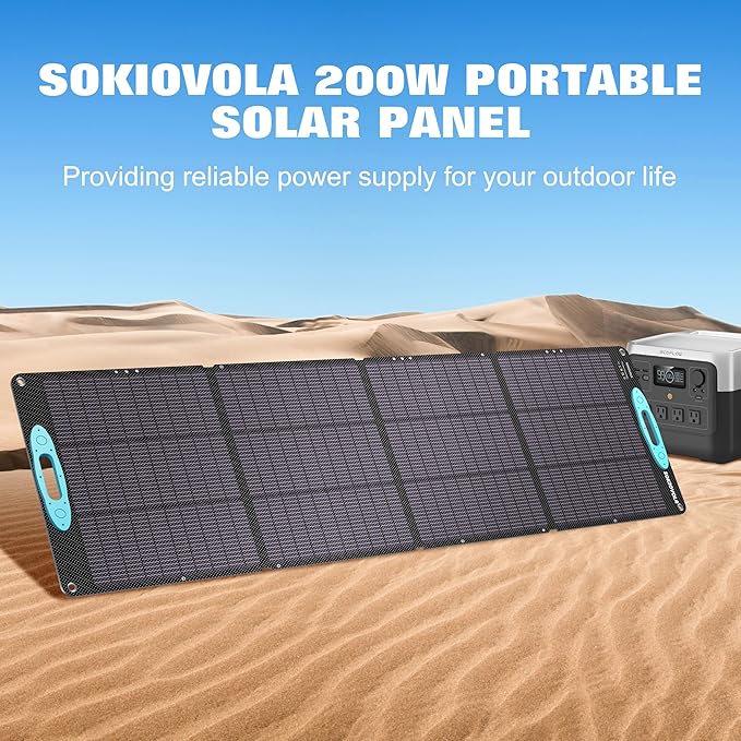 N-Type 16BB 200W Portable Solar Panels for Power Station, IP68 Waterproof ETFE Foldable Solar Panel Kit 25% High Conversion Efficiency Solar Panel for Camping Outdoor RV Blackout
