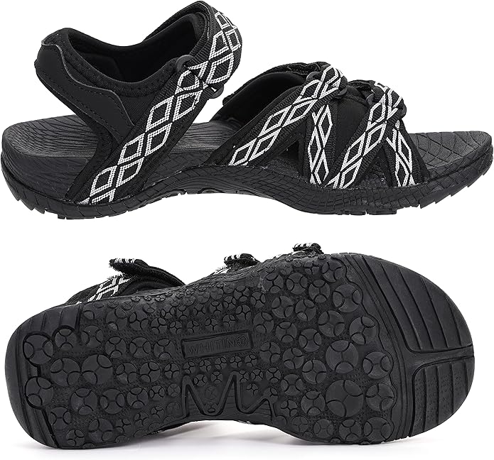 WHITIN Women’s Hiking Sandals with Arch Support | Adjustable Hook and Loop Straps | Durable Sport Sandals for Outdoor Adventure