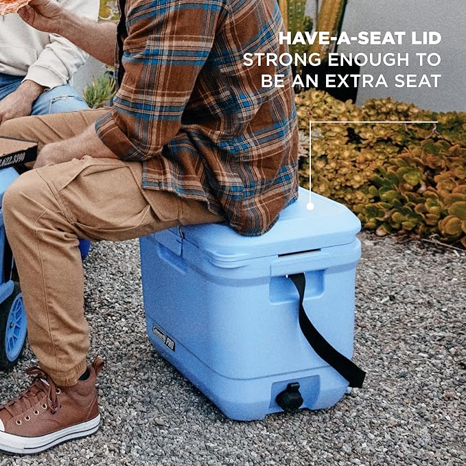 Coleman Pro Heavy-Duty, Blue Sky, 25qt Ultra-Light Premium Hard Cooler, Extra-Thick Insulation Keeps Ice up to 3 Days, 36-Can Capacity