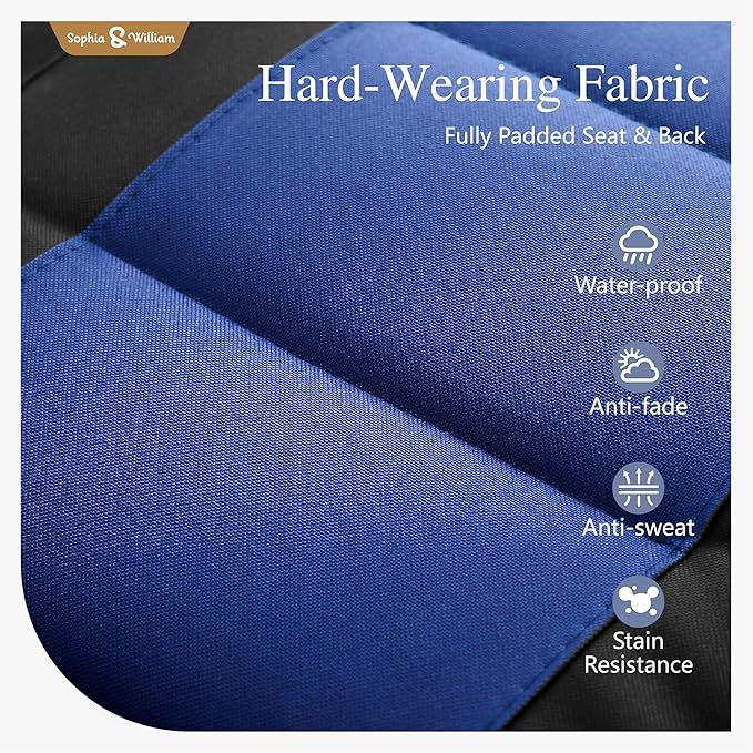 Sophia & William Oversized XL Zero Gravity Recliner Chair Set of 2 Padded, Folding Reclining Lounge Chair with Wide Armrest and Cup Holder, Support 400 LBS, Blue