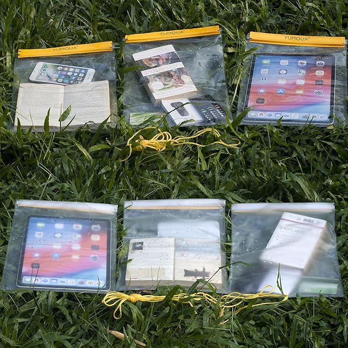 Waterproof Bags Large Size 3 Pack, Clear Watertight Pouch Holder for Document Map Camera Mobile Phone Car Key, fits Kayaking Boating Hiking Water Sports