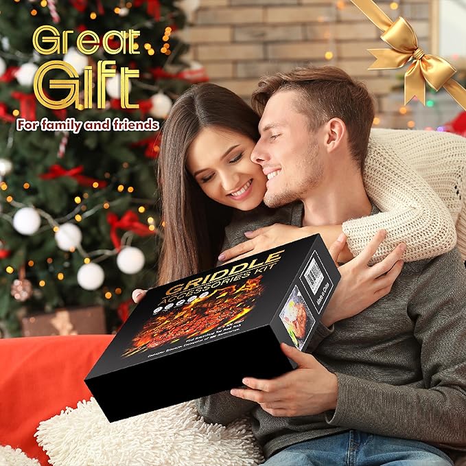 134 Pcs Griddle Accessories Kit for Blackstone - Perfect Flat Top Grill Accessories for Outdoor, Professional Round Melting Dome with Cast Iron Smash Burger Press for Barbecue.