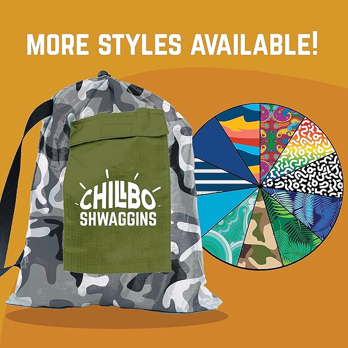 Chillbo Shwaggins Inflatable Couch – No-Pump Setup, Ripstop Polyester, Stability Pegs, Fun Prints, Portable Air Lounger for Beach, Camping, Festivals, and Tailgating - Urban Camo