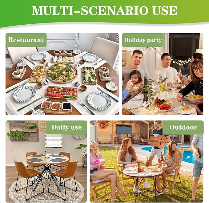 LUSHVIDA Round Waterproof Table Cover Elastic Vinyl Fitted Tablecloth Elastic Edged Plastic Table Cloth (Black, 2PCS Best for Up to 57"-68" Round)