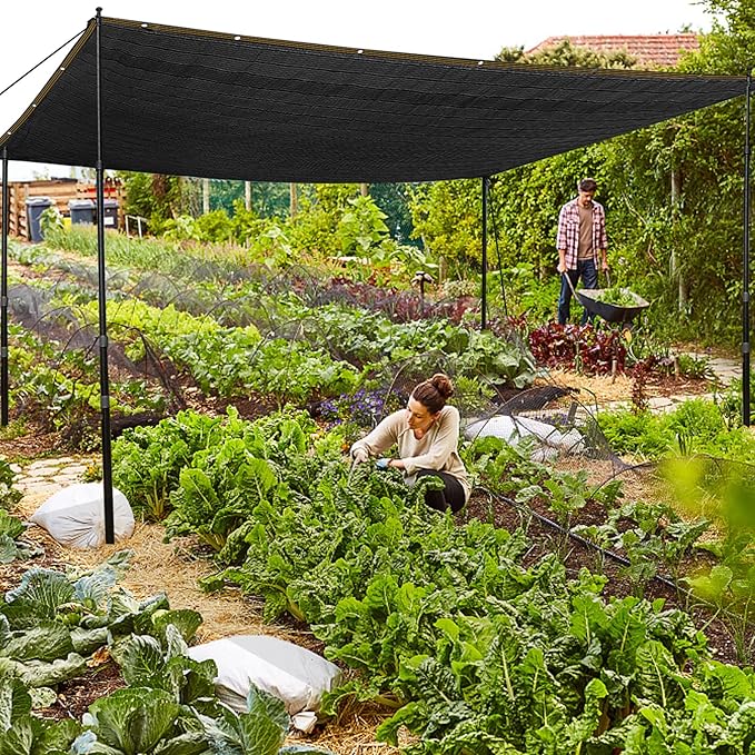QLOFEI 18x20 FT Shade Cloth for Garden, 80% Sunblock Shade Neting Cover with Grommets, UV Protection Screens for Patio Plants Greenhouse, Mesh Tarp for Kennel Chicken Coop Pergola Outdoor