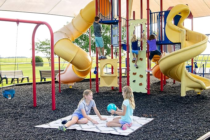 5x7 Gray Lattice RV Patio Mat w Carry Bag – Extra Thick 5mm Recycled Poly Rug – Waterproof, Reversible, Heavy-Duty – Premium Outdoor Mat Camping (Gray Lattice with Carry Bag, 5'x7')