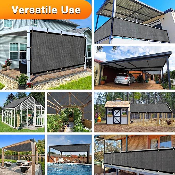 Artpuch Outdoor Pergola Shade Cover 16x20 FT Sun Shade Cloth with Grommets Dark Grey 90% UV Protection Canopy Patio Privacy Screen (Customized Available)