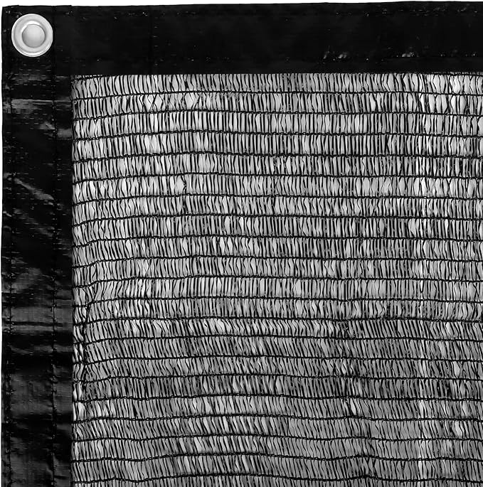 Garden expert 50% Sun Shade Cloth 10x20ft Mesh Tarp with Grommets for Plant Cover Patio Canopy Garden Pergola Greenhouse Car Barn Kennel Black