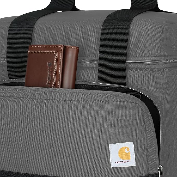 Carhartt Insulated Two Compartment Cooler, Durable Water Repellent Material W/Front Zippered Pocket for Camping, Beach & Travel