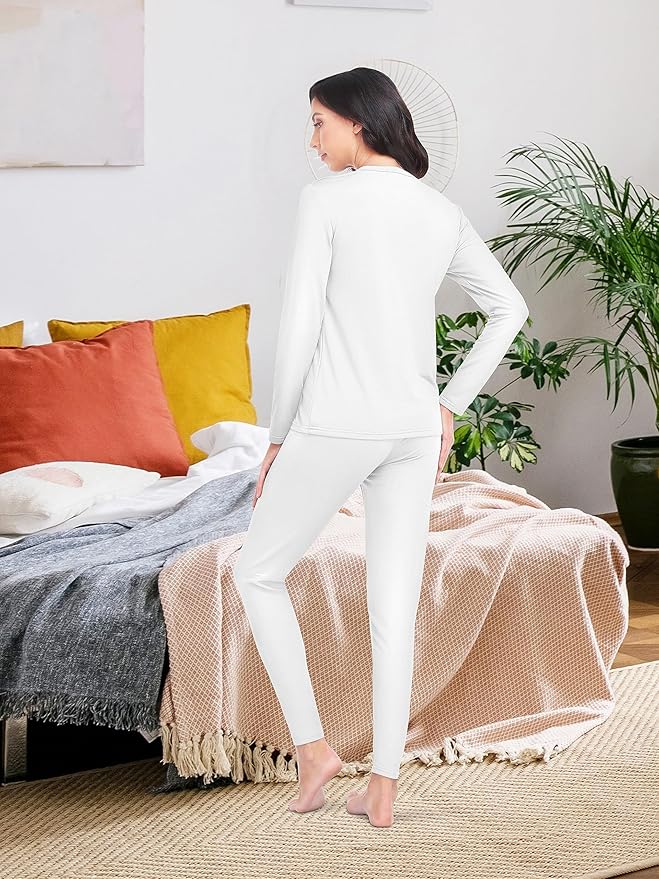 URATOT 3 Sets Women's Thermal Underwear Set Fleece Lined Long Johns Thermal Underwear Base Layer for Women Cold Winter