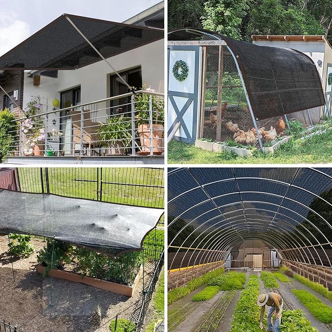 Shade Cloth - 70% Garden Shade Mesh Net with Grommets Outdoor Sun Shade Cover for Plant Pergola Patio Greenhouse Chicken Coop(6x8ft)