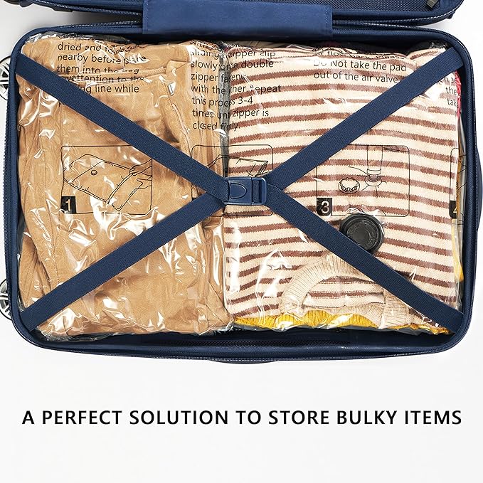 Vacuum Storage Bags 9 Combo, (3 Jumbo, 3 Large, 3 Medium) Space Saver Bags with Travel Hand Pump, Compression Airtight Sealer Bags for Clothes, Bedding, Pillows, Comforters, Blankets