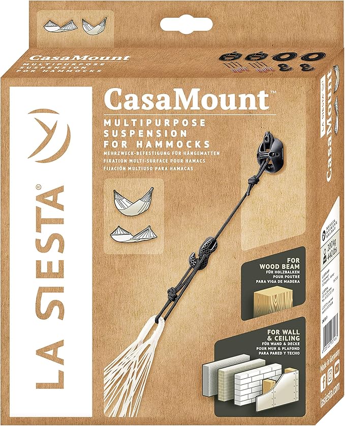 LA SIESTA - Large Double Brisa Classic Hammock & CasaMount - Suspension Kit for Walls & Beams - Weather Resistant Portable Hammock - 2-Person - Lime